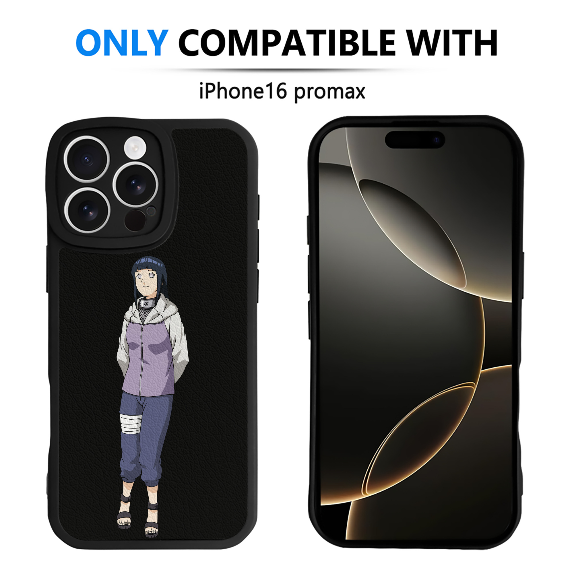（画像用） NARUTO -ナルト- 日向ヒナタ Hyūga Hinata 【iPhone 16シリーズ対応】シリコンスマホケース（レザー調） 材質：シリコン